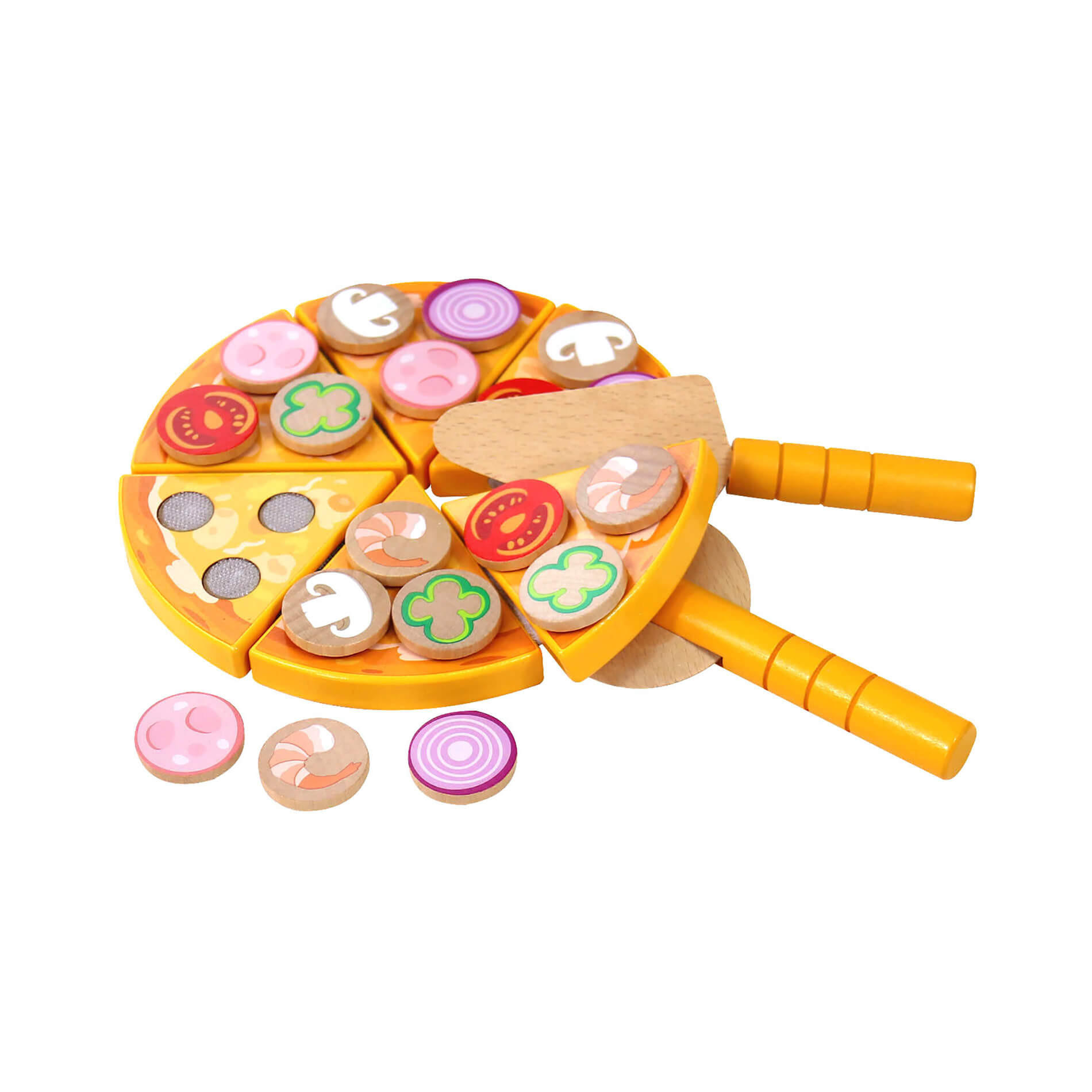 KINDERKÜCHENZUBEHÖR Pizza - Multicolor, Holz (21/21/2.3cm)