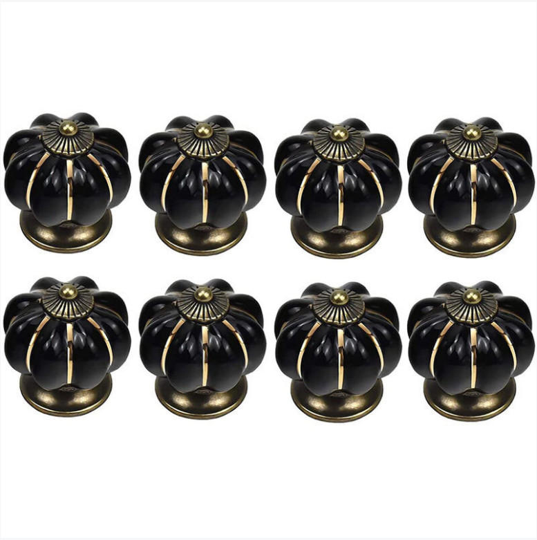 SCHRANKKNOPF Keramik Orange 8er-Set - Multicolor, Keramik (3.8/3.8/4.1cm)