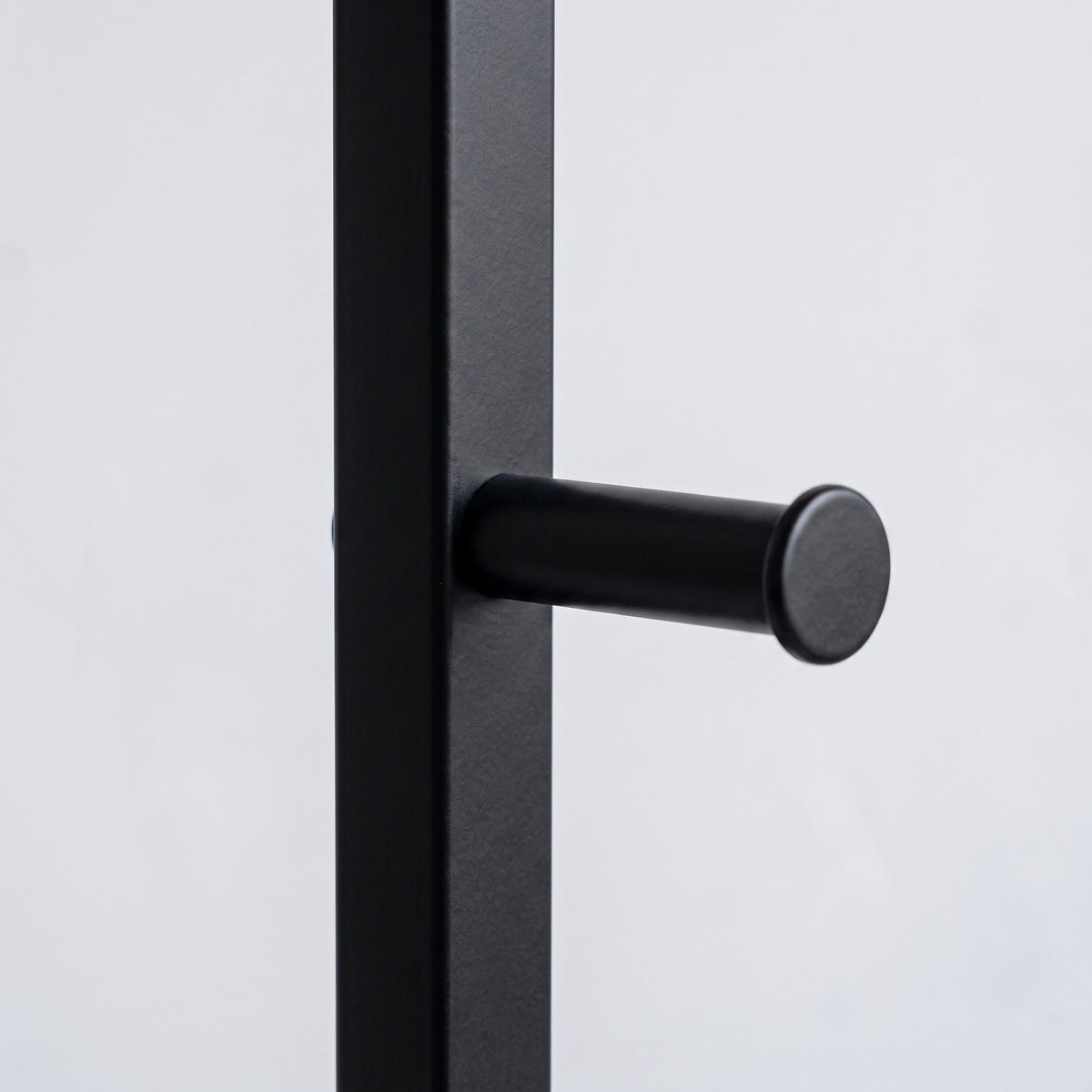 GARDEROBENSTÄNDER Schwarz Grau 8 Haken - Multicolor, Holzwerkstoff/Metall (40/181/28cm) - Relaxdays