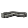WENDBARES-ECKSOFA Miley aus Samt hellgrau 5 Sitzplätze - Hellgrau, Textil (255/255cm) - Micadoni