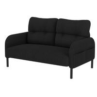 SOFA 2-Sitzer 120 x 75 x 79 cm Cord Black mit Seitentasche - Schwarz, Kunststoff (120/79/75cm) - Meubliv
