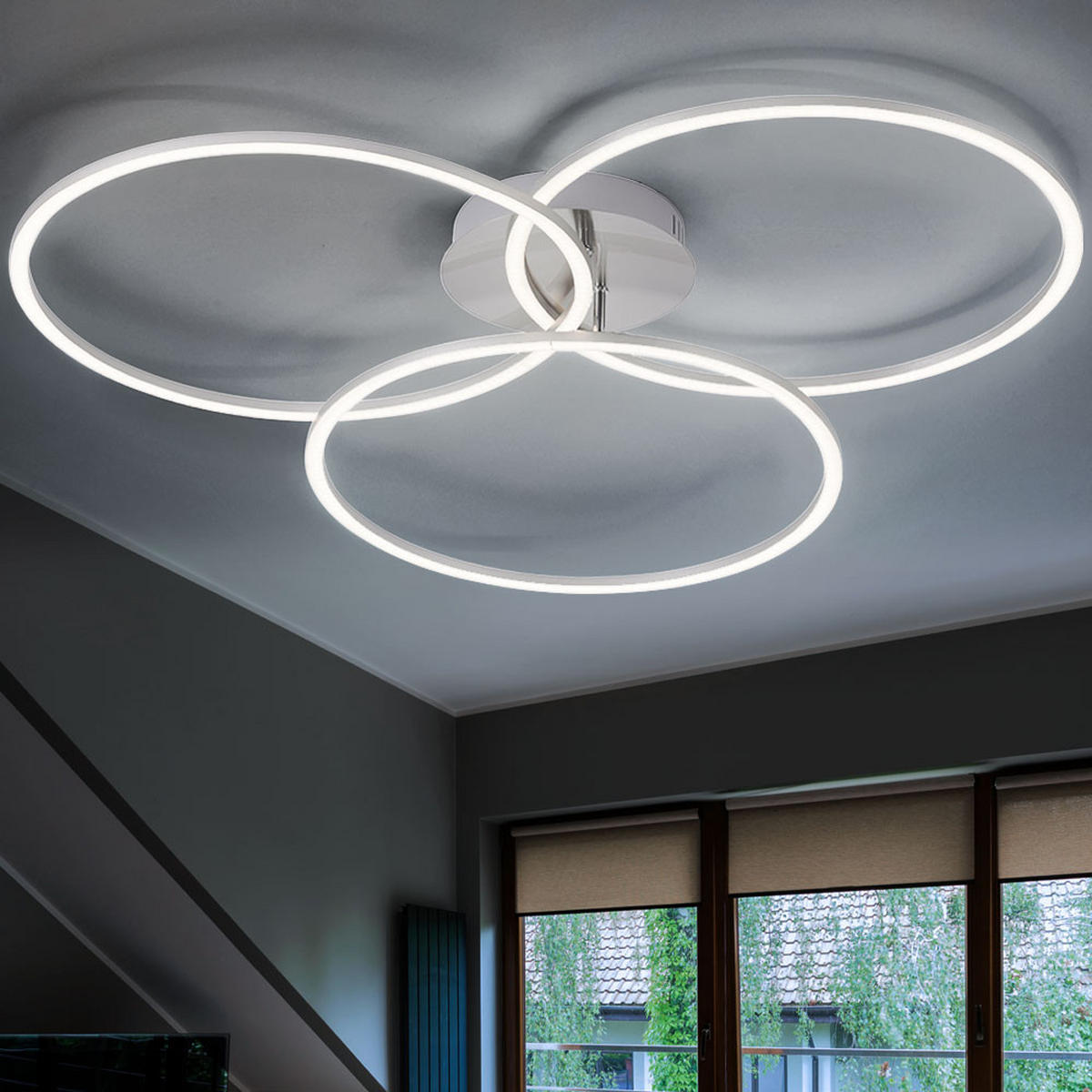 LED DECKENLEUCHTE IVANKA Silber - Silberfarben, Metall (79/76/9cm)