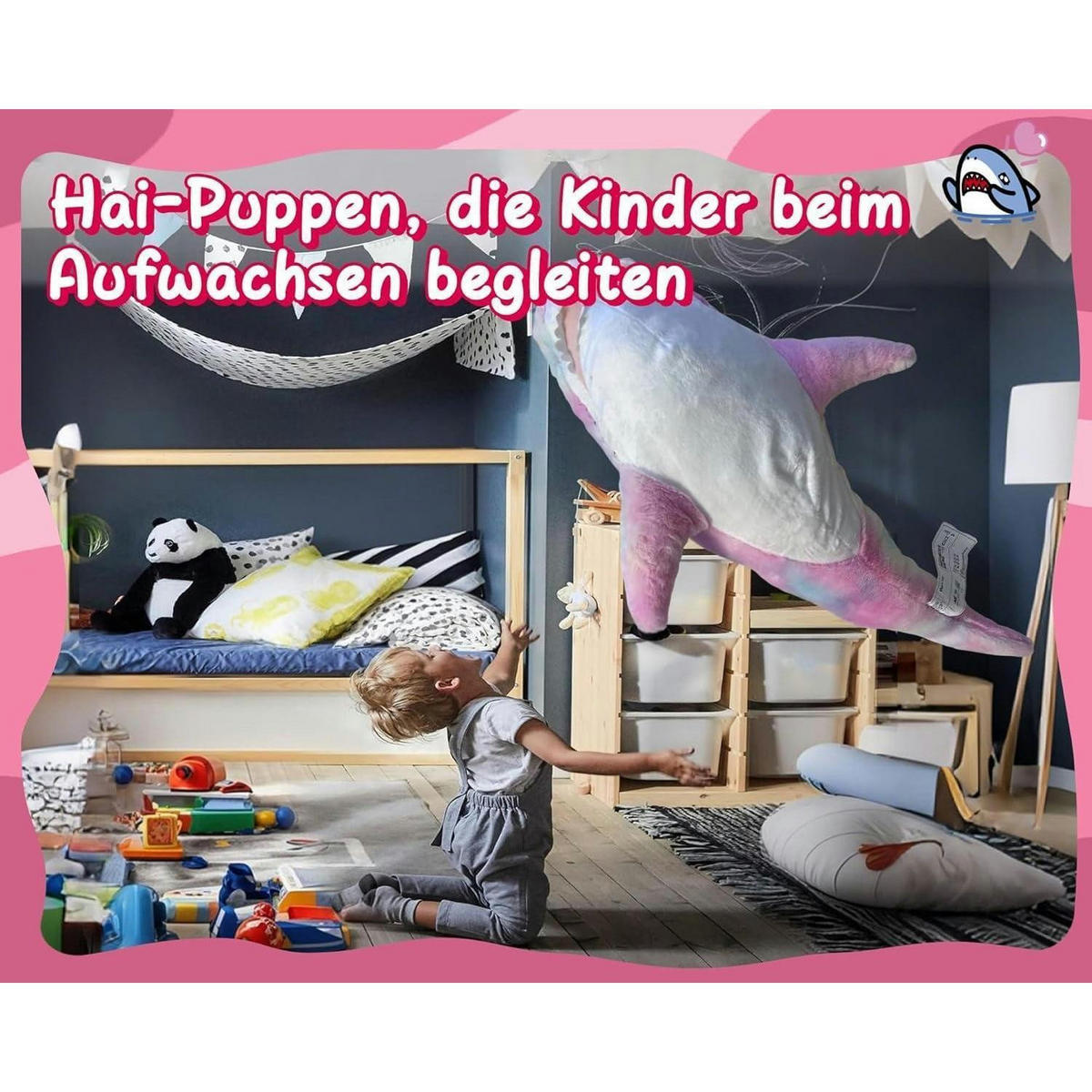 KUSCHELTIER Hai 100 cm - Multicolor, Textil (60/100cm)