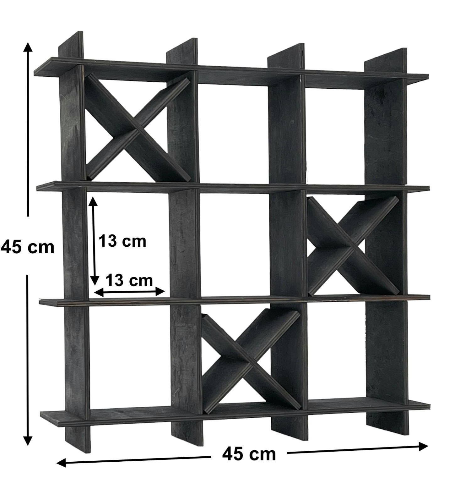 TOILETTENPAPIERHALTER Schwarz Holz Tic Tac Toe - Schwarz, Holz (45/45/10cm) - DanDiBo