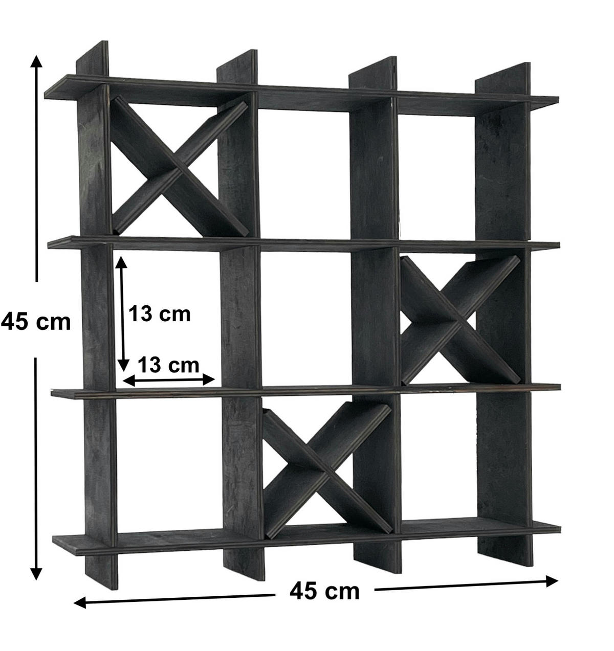 TOILETTENPAPIERHALTER Schwarz Holz Tic Tac Toe - Schwarz, Holz (45/45/10cm) - DanDiBo