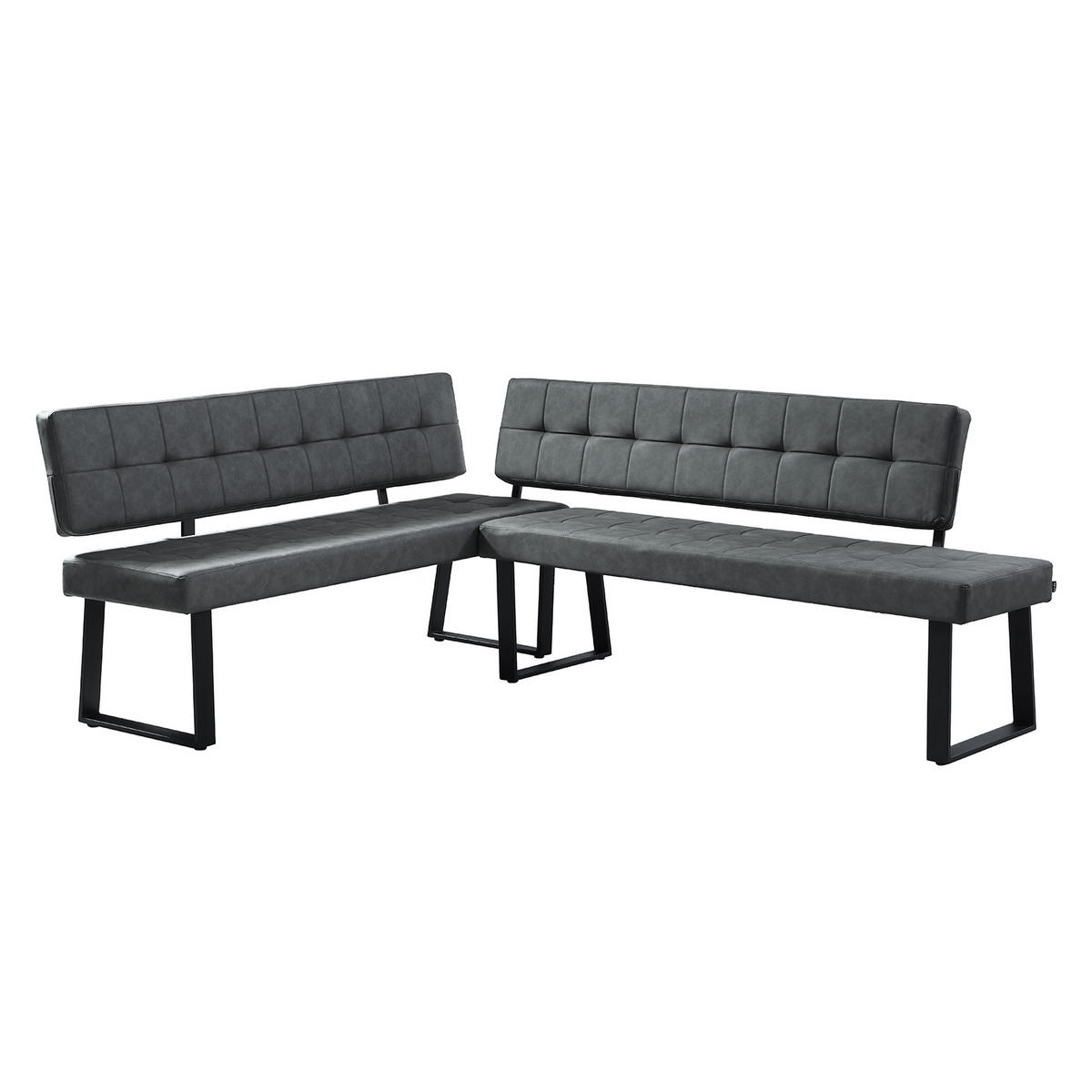 SITZBANK SIGFRID - Schwarz, Textil/Metall (160/86/56cm) - B&D Home