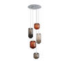 GALERIELEUCHTE Velo 5-flammig Mehrfarbig Ø 18/20/25cm - Multicolor/Weiß, Glas (25/25/27cm) - s.luce