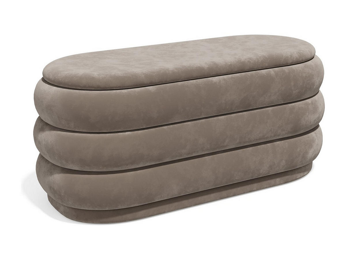 SITZBANK - 112 cmcm x 47 cmcm - Stoff, Samt - Taupe - ECAMBI - Taupe, Textil (112/49/47cm) - Vente-Unique