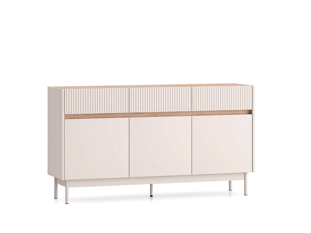 WOHNZIMMER Set 4-tlg. – Dunea – Eichefarben - Eichefarben, Holzwerkstoff (92/156/40cm) - hi-markt