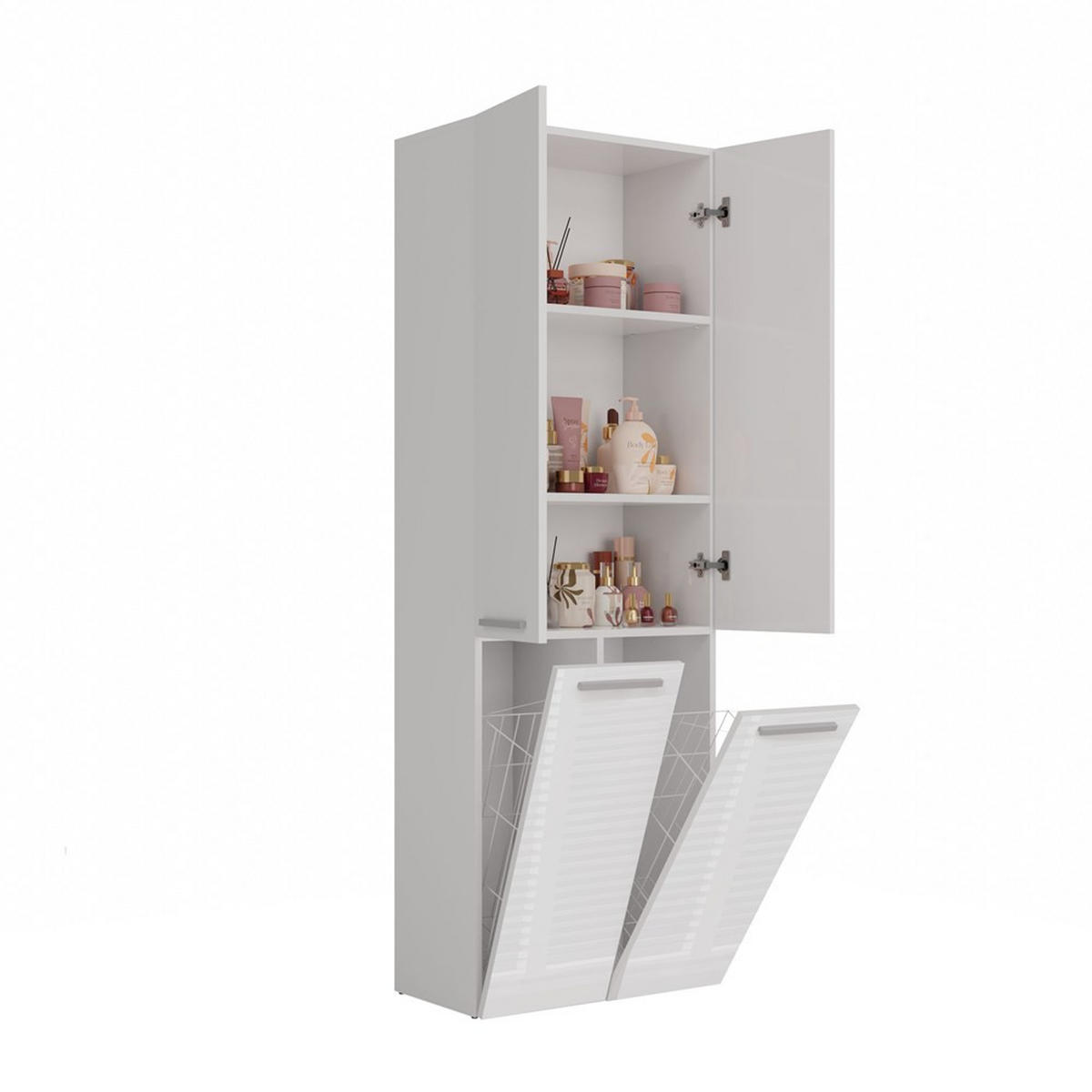 SKRIŇA do kúpeľne - biela, kompozitné drevo (60/174/30cm) - RAUMHIRSCH FURNITURE