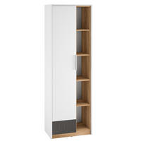 KLEIDERSCHRANK Torino Weiß / Eiche Castello / Graphit 64 / 40 / 196cm - Weiß, Holz/Holzwerkstoff (64/196/40cm) - Feldmann-Wohnen