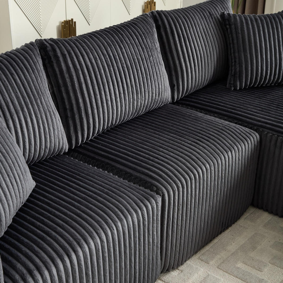 ECKSCHLAFSOFA Modulares Sofa mit Schlaffunktion,Chaiselongue + Zweisitzer,Grau - Grau, Textil (257/160cm) - LVHOM