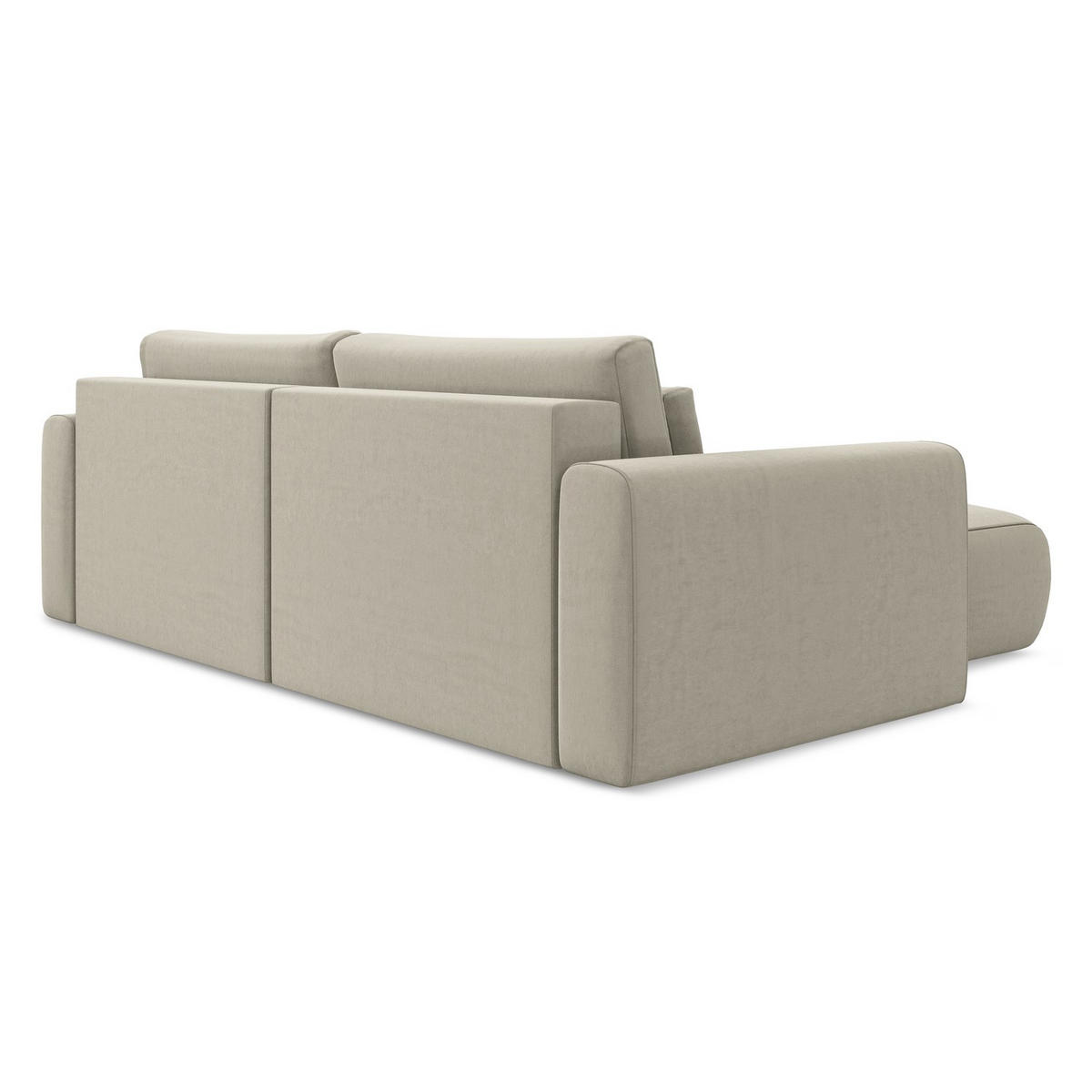 ECKSOFA mit Schlaffunktion Samt Stoff Creme - Perlmutt/Creme, Kunststoff/Textil (149/240cm) - LaMiaSofa