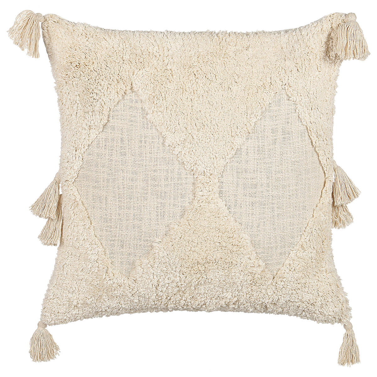 DEKOKISSEN 2er-Set Hellbeige 45/45 cm Avium - Beige, Naturmaterialien/Textil (45/45cm) - Beliani