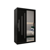 SCHWEBETÜRENSCHRANK 200/120/62 2-türig - Silberfarben/Schwarz, Holz/Kunststoff (120/200/62cm) - Abiks Möbel