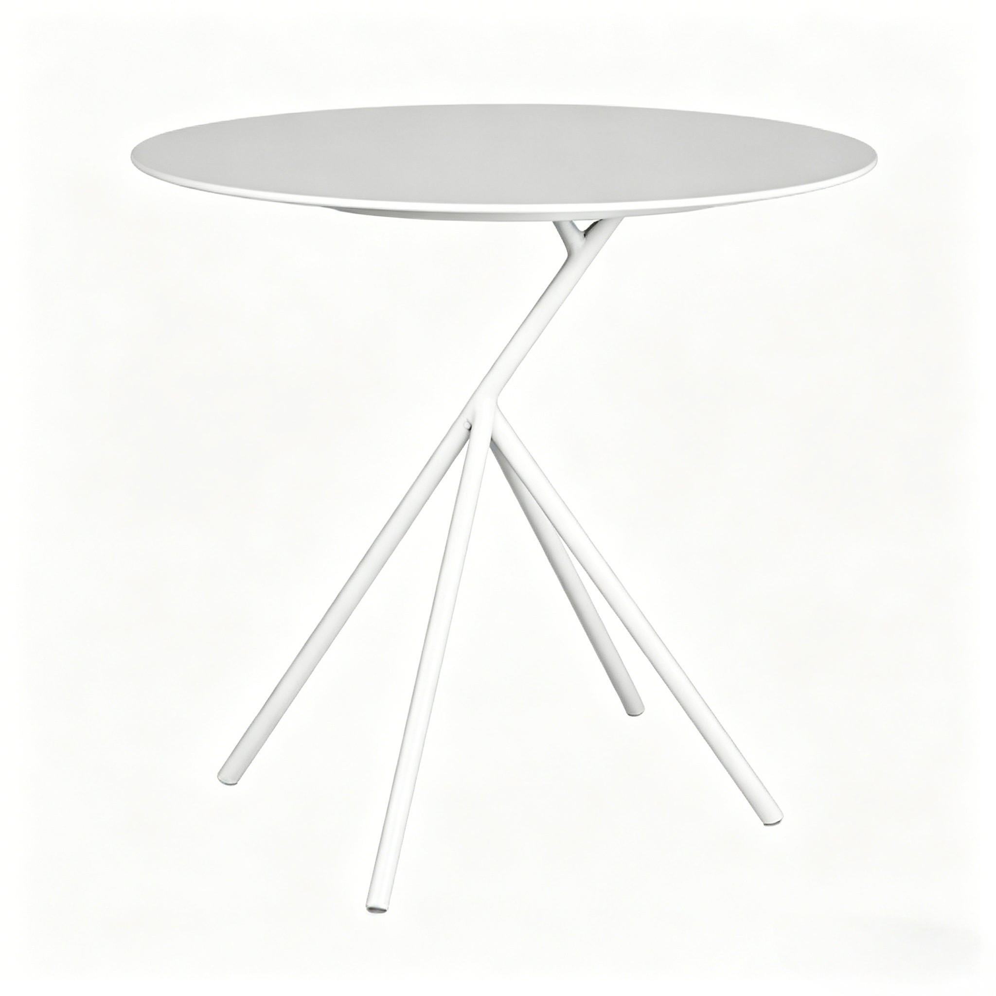 BEISTELLTISCH Stahl Weiß, Matt - Weiß, Metall (38/58/38cm) - Authentics