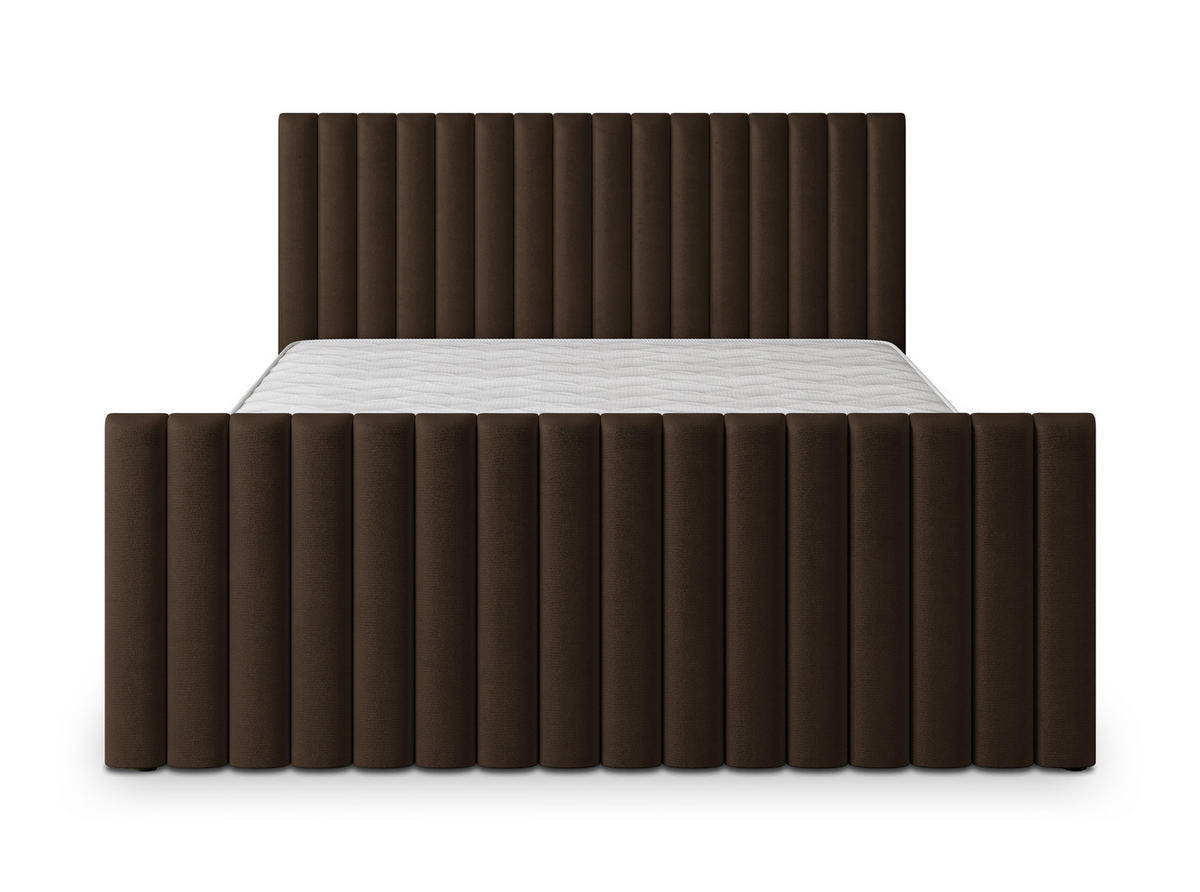 POLSTERBETT CANOVA K 120x200 cm mit Bettkästen - Braun - Braun, Holz/Textil - MASSENO