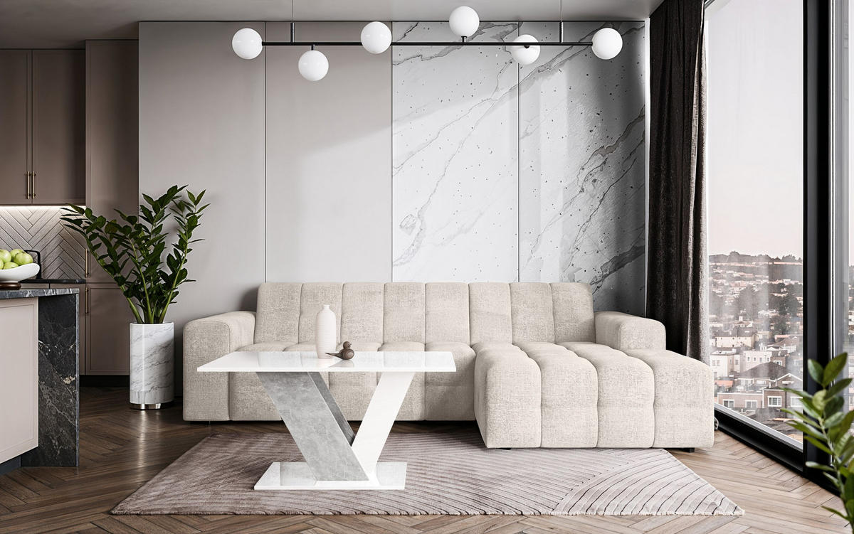 COUCHTISCH 100 cm Weiß glänzend - Weiß Hochglanz, Holzwerkstoff (60/100/55cm) - Home Collective
