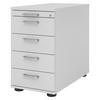 STANDCONTAINER - mit 4 Schubladen 80/42,8/72 cm in Grau Chromgriff (Metall) - Grau, Holzwerkstoff (42.8/72/80cm) - bümö