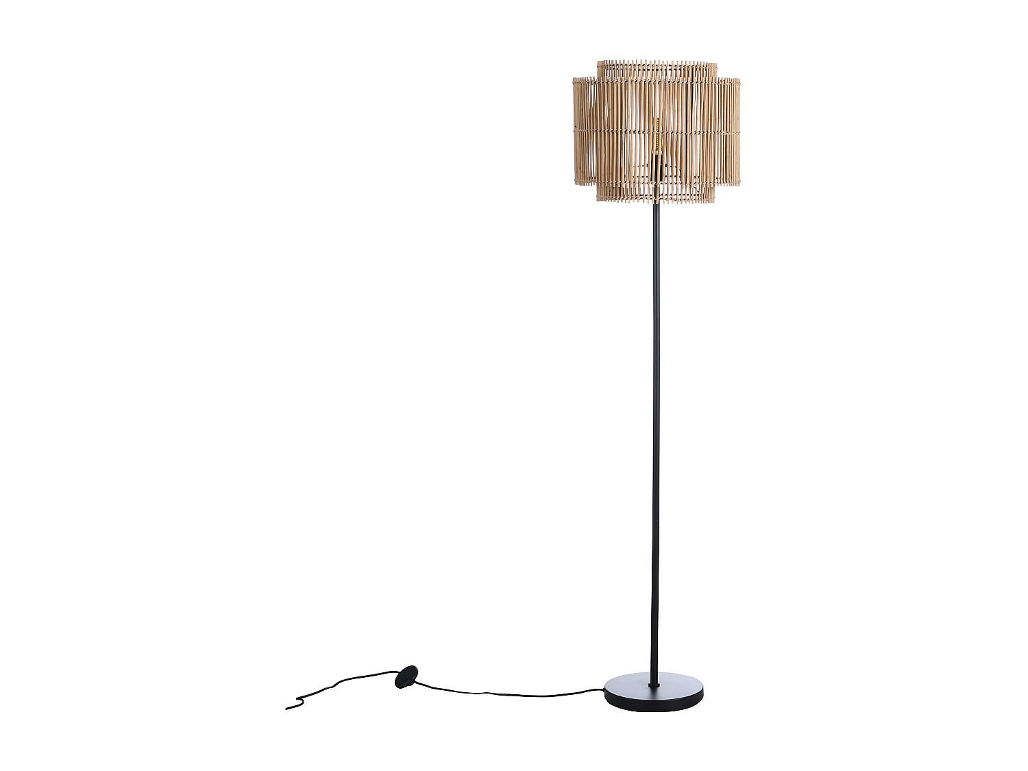 Vente-Unique Stehlampe Schwarz, Natur 40x157.5x40 cm