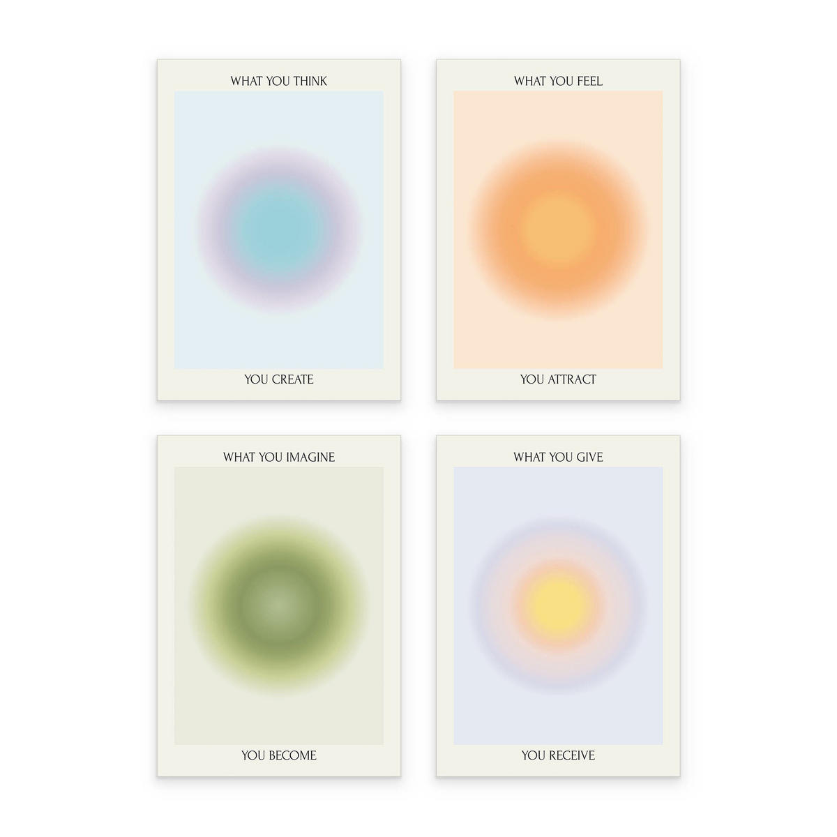 PLAKÁT Sada Aura Afirmace Citáty 4x A3 30x42 cm - různobarevná, papír (30/42/42cm) - Muralo