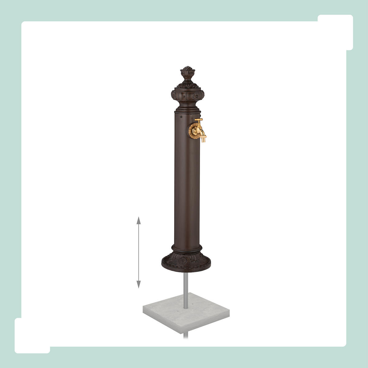 STANDBRUNNEN - Braun, Metall (24/20.5/87cm) - Relaxdays