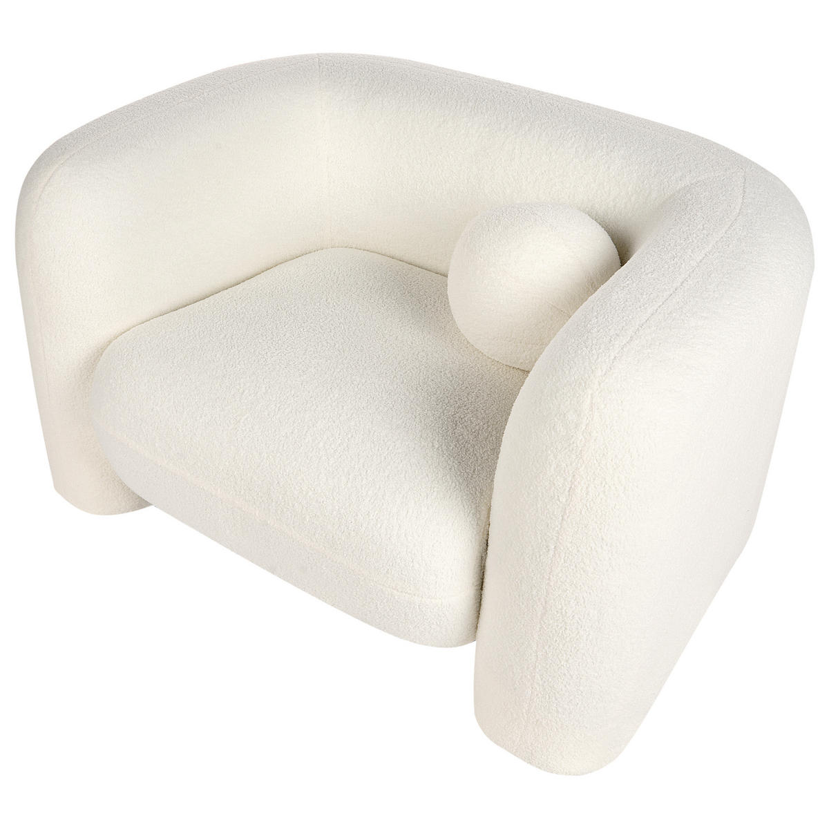 SESSEL Bouclé Weiß Leiren - Weiß, Textil (111/73/83cm) - Beliani