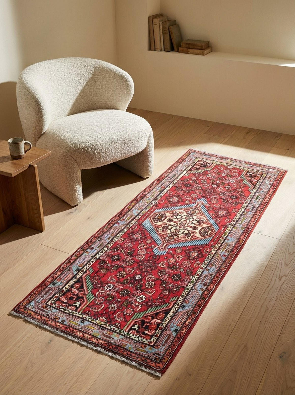 TEPPICH Assadabad Rot 195/83 cm Schurwolle - Rot, Textil (83/195cm) - Looma