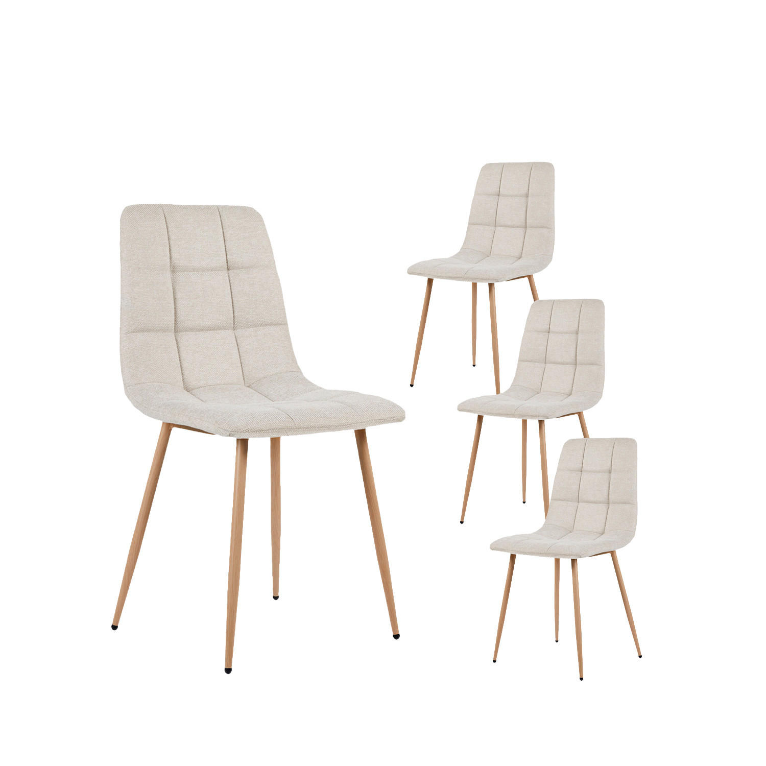 ESSZIMMERSTUHL Ailan Beige 43 cm x 88 cm 4er-Set - Beige, Textil (43/88/56cm) - Klast Home