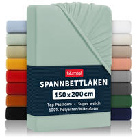 SPANNBETTLAKEN 2er-Set 150/200/30 cm Grün - Grün, Textil (150/200cm) - Blumtal