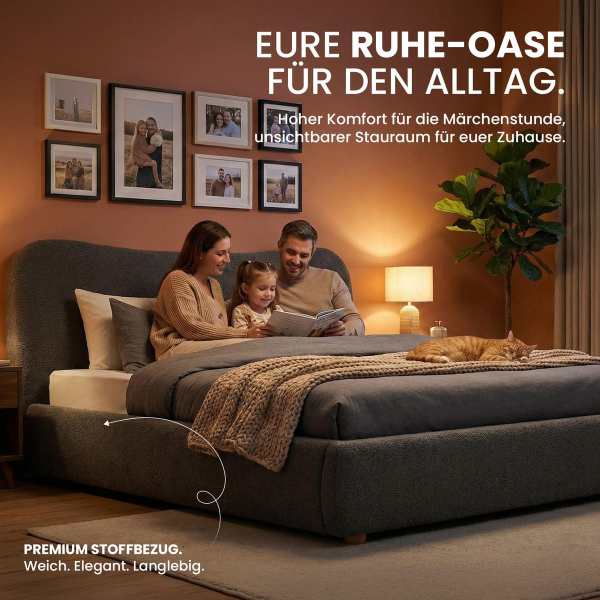 POLSTERBETT 160 cm/200 cm cm Stoff Dunkelgrau - Dunkelgrau, Textil (200/224cm) - CLP