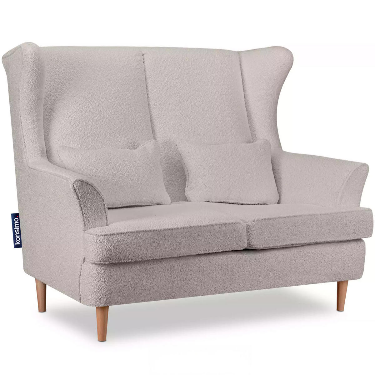 DOPPELSESSEL STRALIS Klassische Stil, hellbeige - Beige, Textil (136/106/96cm) - KONSIMO®