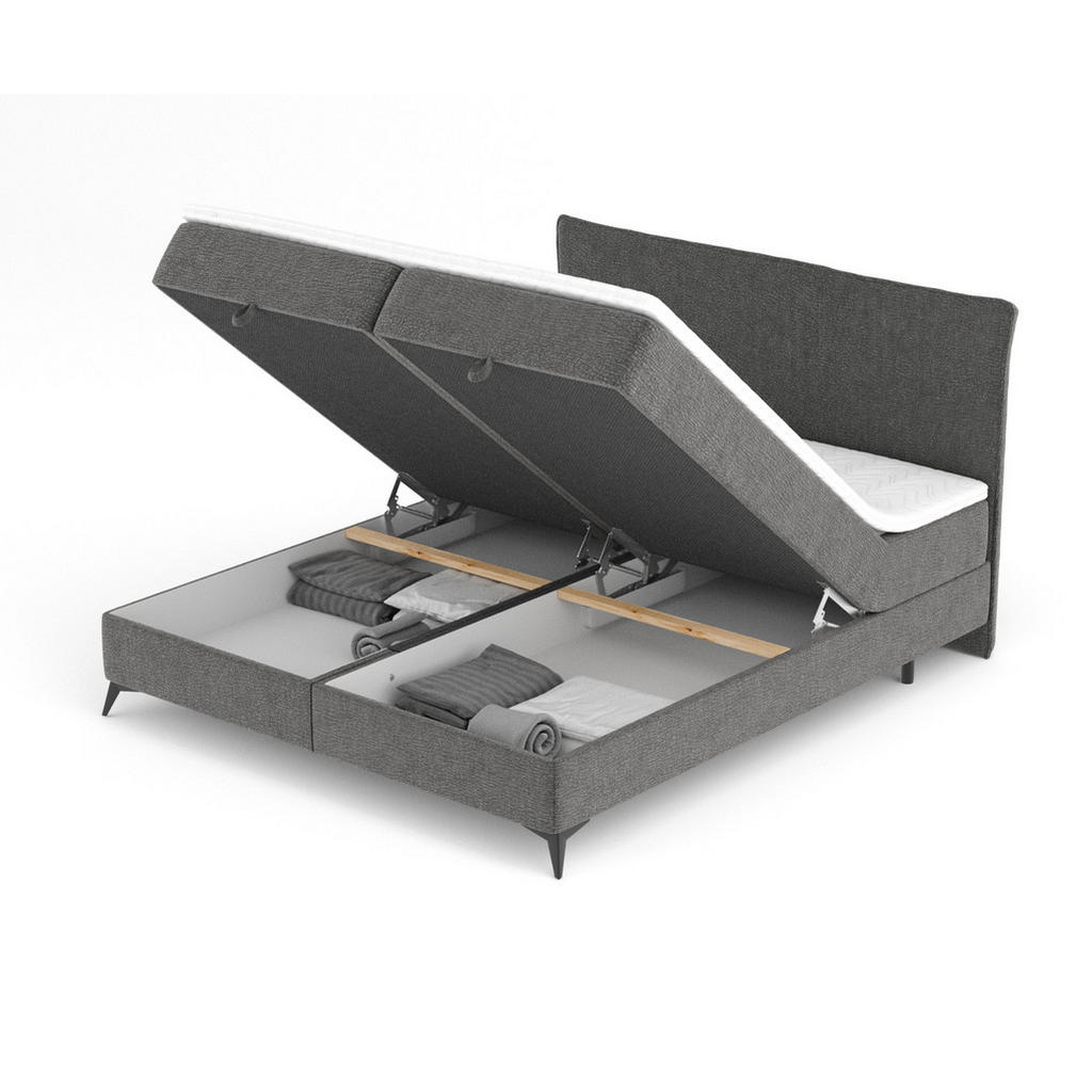 Thumbnail - Maison de Reve Boxbett, Grau, Textil, H3, Höhe ca. 17 cm, 140x200 cm, Oeko-Tex® Standard 100, Reach, FSC 100%, Made in E...
