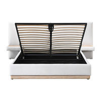 BETT mit Bettkasten - 2 Personen - stoff - beige Morivalo - Beige, Textil (180/200cm) - Vente-Unique