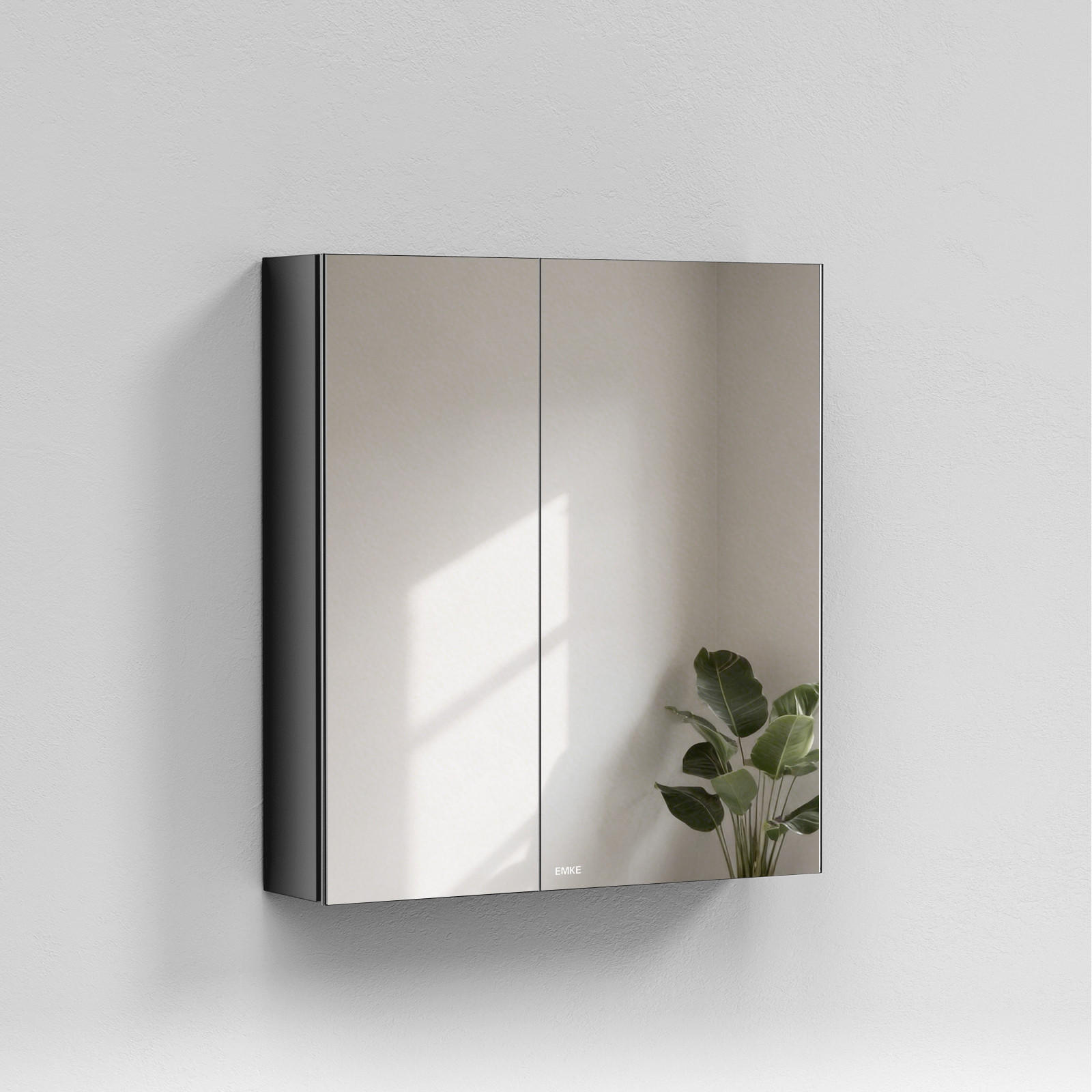 SPIEGELSCHRANK Schwarz 65/60/14,5 - Schwarz, Metall (60/65/14.5cm) - EMKE