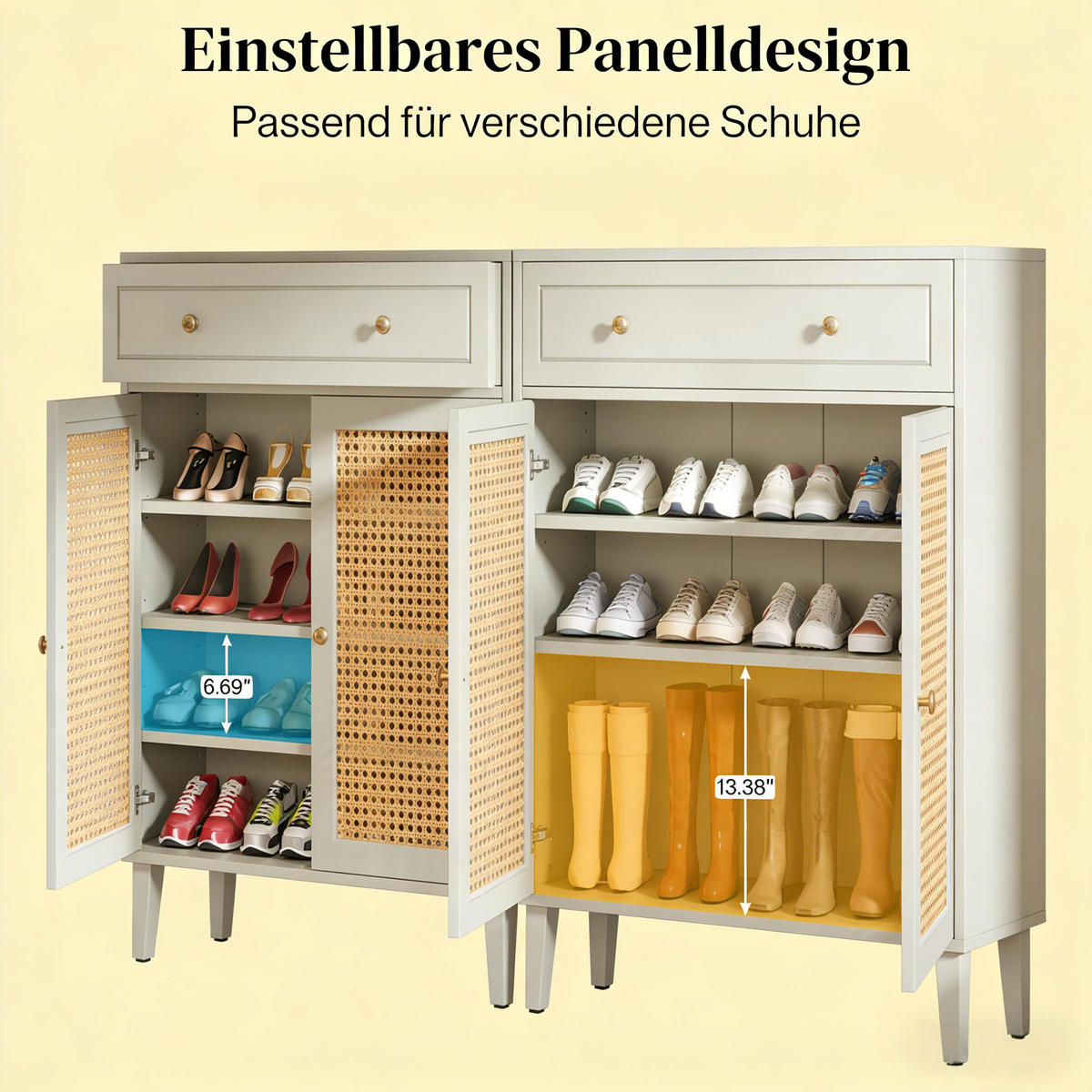 SCHUHSCHRANK Mintgrün 80/40/110 cm - Mintgrün, Holzwerkstoff (80/110/40cm) - PANGIVO