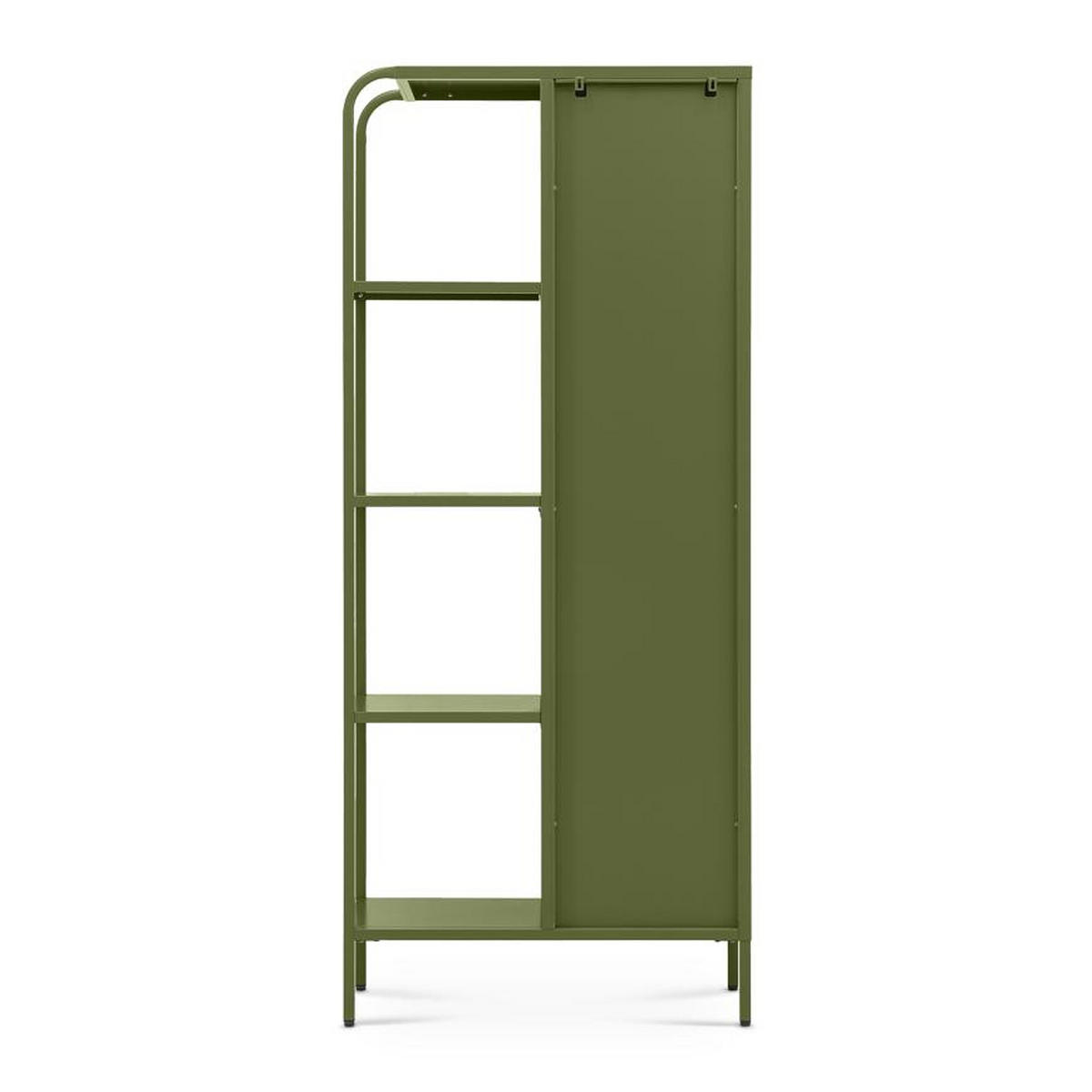 REGAL Industrielles aus olivgrünem Metallgitter mit 1 Tür und 4 Fächern - HERA - Grün, Metall (75/175/35cm) - Sicaan