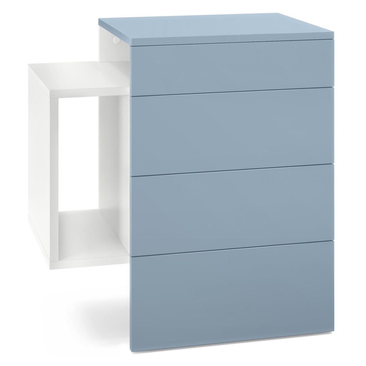 NACHTTISCH Queens Front in Denim matt - Pastellblau, Holzwerkstoff (60/63/36cm) - Vladon