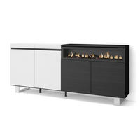 SIDEBOARD Elektrokamin, weiß und schwarz, 200/35/87cm - Multicolor/Schwarz, Holzwerkstoff (200/87/35cm) - Skraut Home
