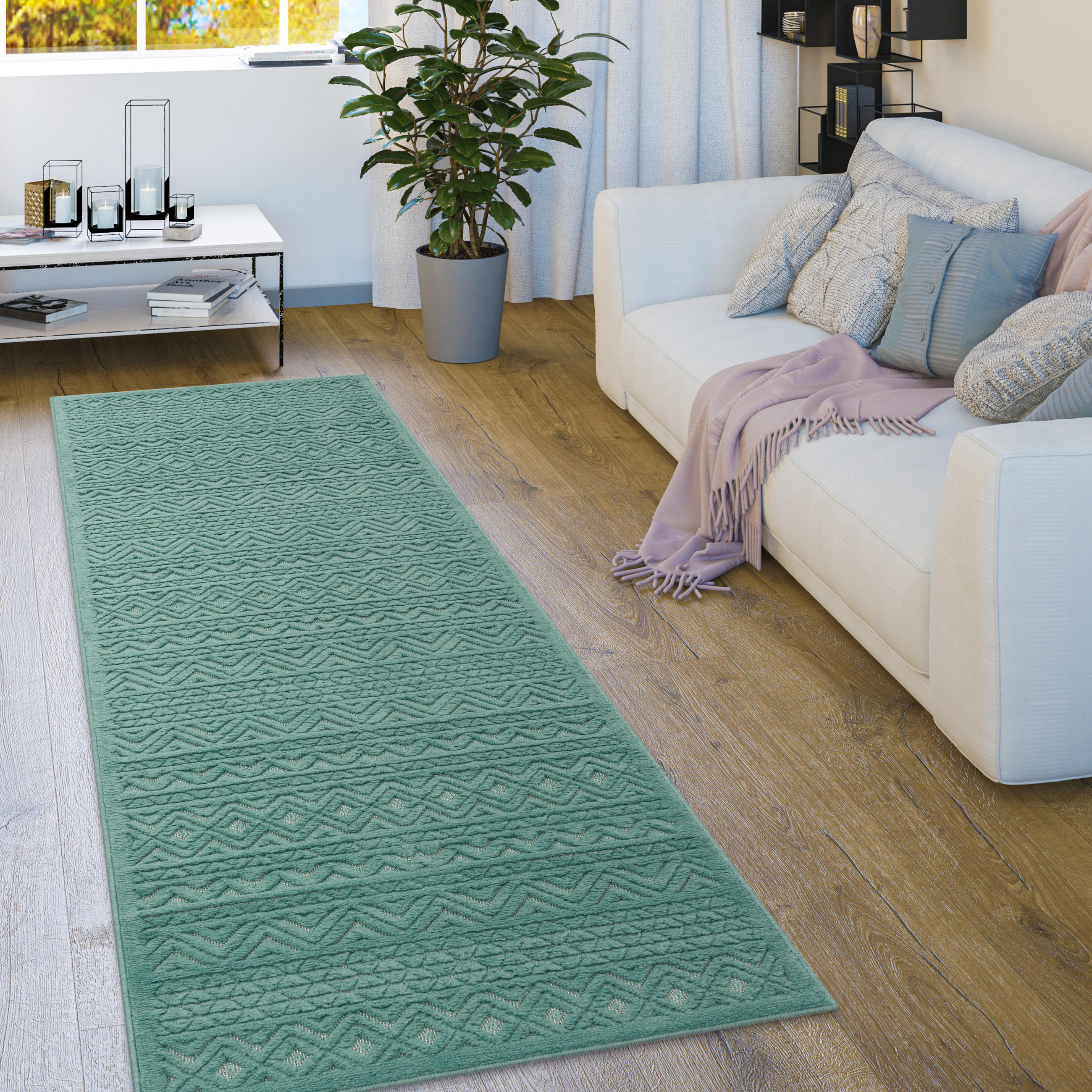 OUTDOORTEPPICH 80/150 cm Livorno 673 - Türkis, Textil (80/150cm) - Paco Home