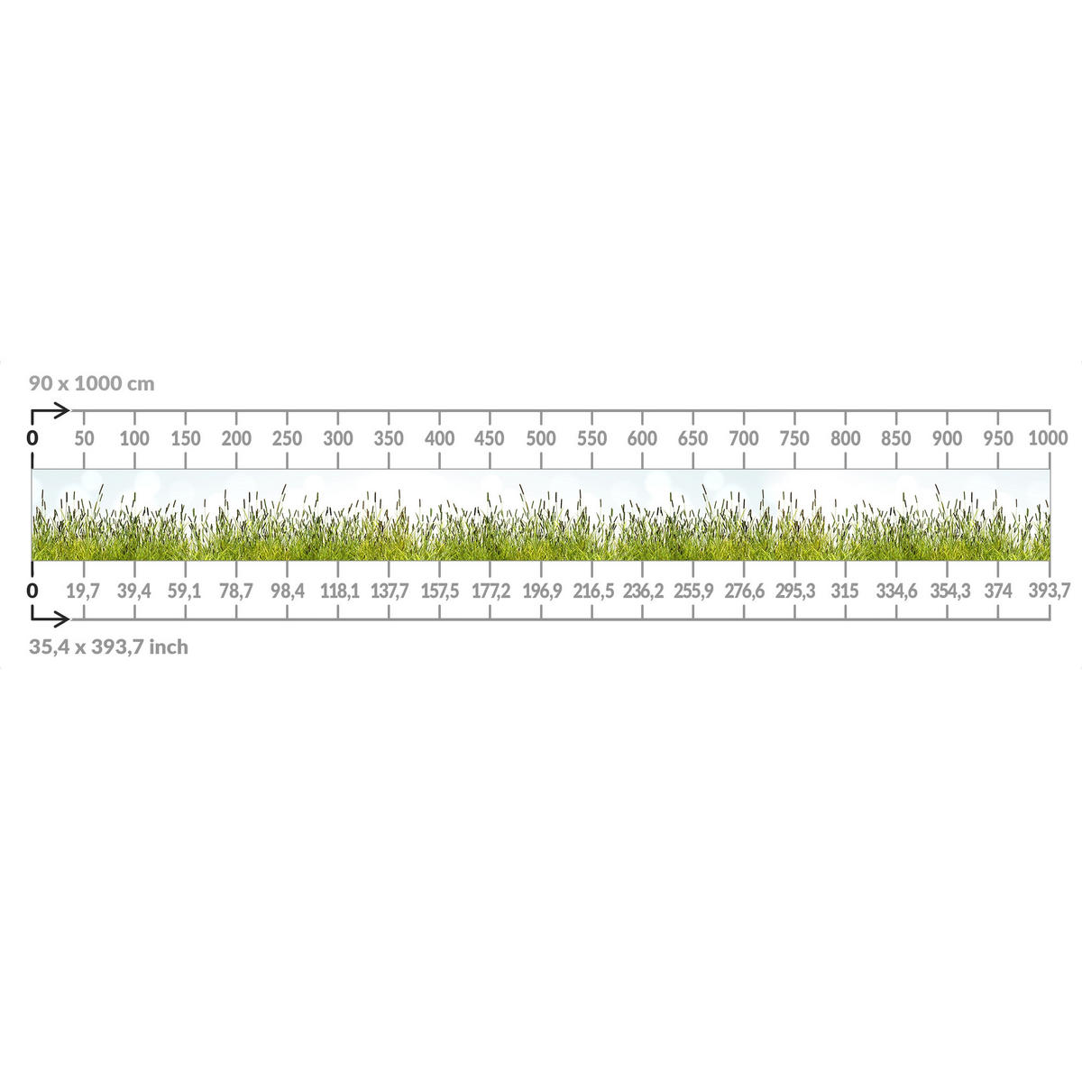 BALKON SICHTSCHUTZ Grüne Wiese 350/90 cm - Grün, Kunststoff (350/90cm) - Bilderwelten