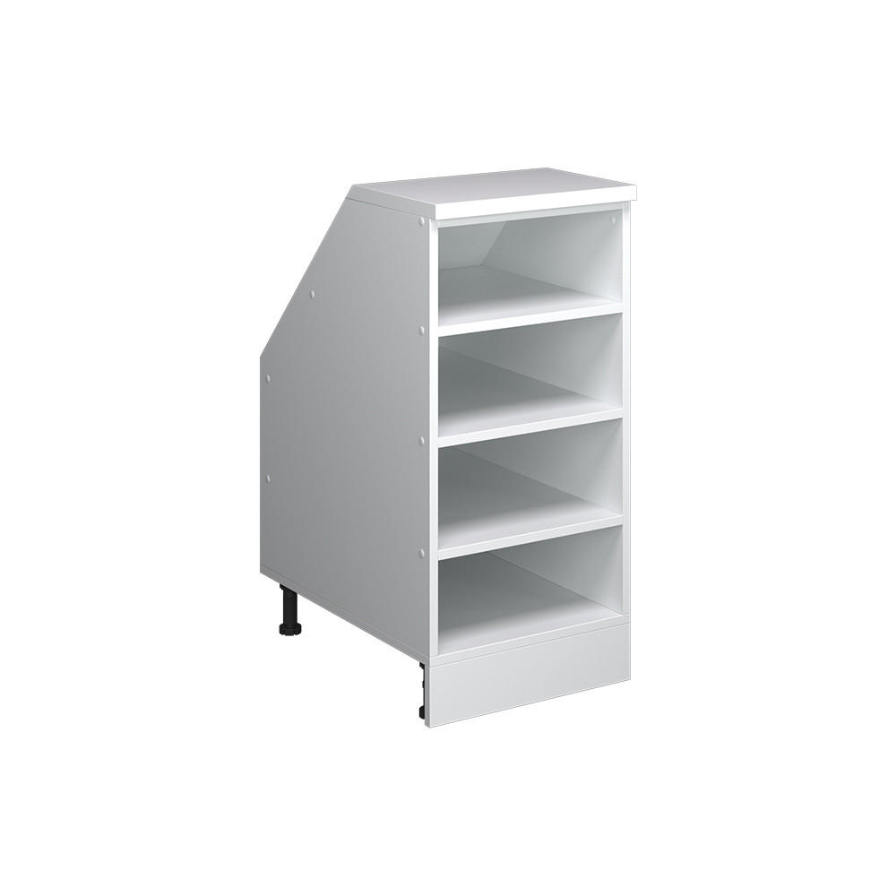 Vicco KUCHYŇSKÁ SKŘÍŇKA POD ŠIKMOU STŘECHU R-Line Bílá 40 cm se 4 přihrádkami, korpus skříně hloubka 60 cm