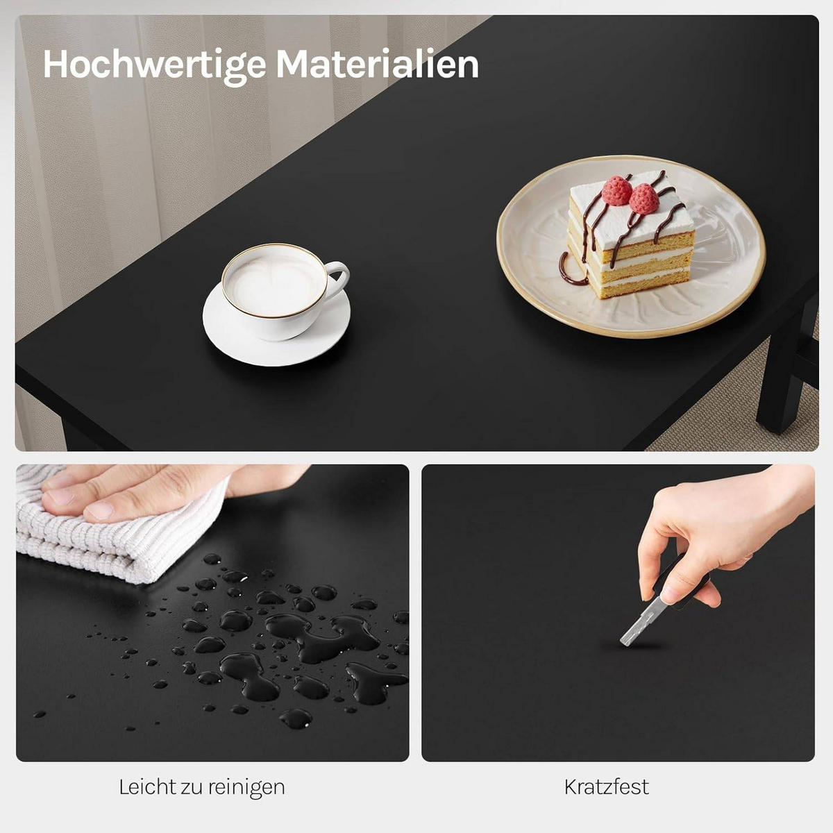 BARTISCH, Metallgestell, Tischplatte aus MDF, 120x100x40cm - Schwarz, Holzwerkstoff/Metall (40/120/100cm) - Woltu