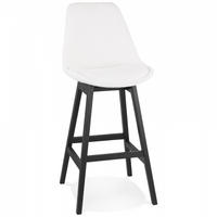 BARHOCKER Weiß 48x112x56cm - Schwarz/Weiß, Holz/Textil (48/112/56cm) - AlterEgo