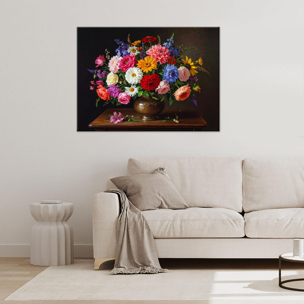 LEINWANDBILD Blumen 120x80cm - Multicolor, Textil (120/80cm) - Feeby