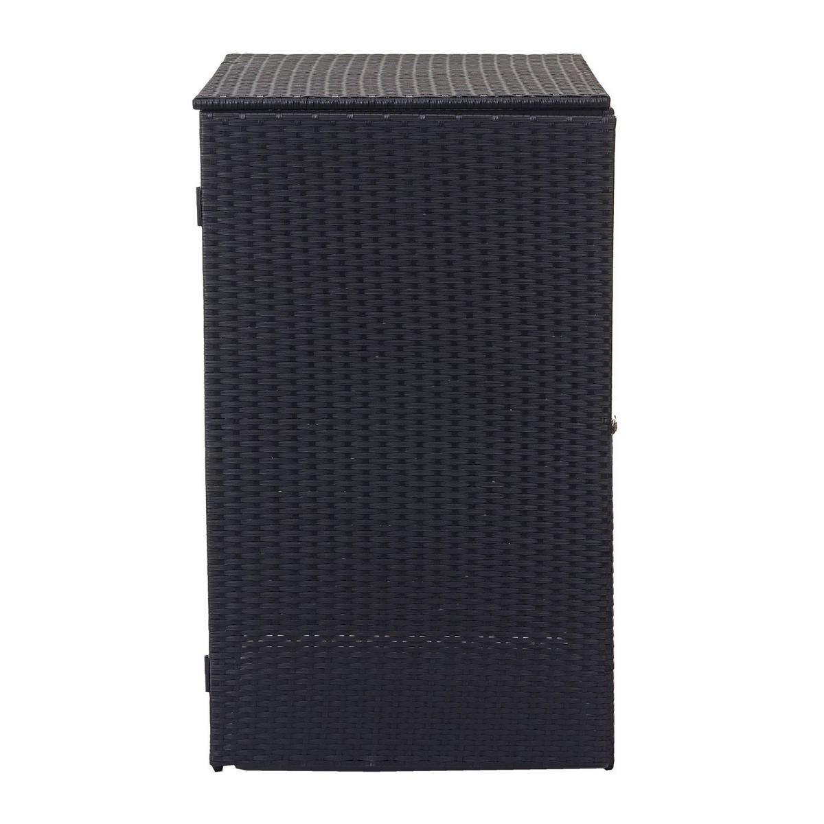 MÜLLTONNENBOX HxBxT 110x65x66cm Poly-Rattan 120l Schwarz - Schwarz, Kunststoff (65/110/66cm) - PROREGAL
