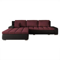 ECKSOFA VELANO mit Schlaffunktion und Bettkasten Schwarz/Rot - Rot, Holzwerkstoff/Kunststoff (250/90cm) - Idohome