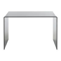SCHREIBTISCH - 120 cm x 70 cm - Glas - Transparent, Schwarz - ELSTRON - Transparent/Schwarz, Glas (70/120/75cm) - Vente-Unique