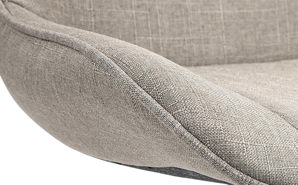 BARHOCKER Vulcano Stoff schwarz taupe - Taupe/Schwarz, Textil/Metall (49/106/51cm) - TPFLiving
