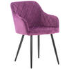 ESSZIMMERSTUHL Shyva Samt, Gestell Metall matt Schwarz Lila - Lila/Schwarz, Textil/Metall (47/84/44cm) - TPFLiving